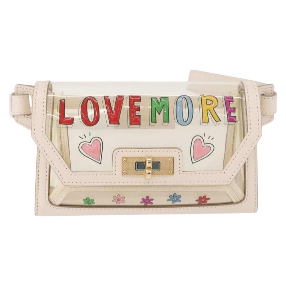 Bally Vinyl Waist Bag Clear Gold White Synthetic